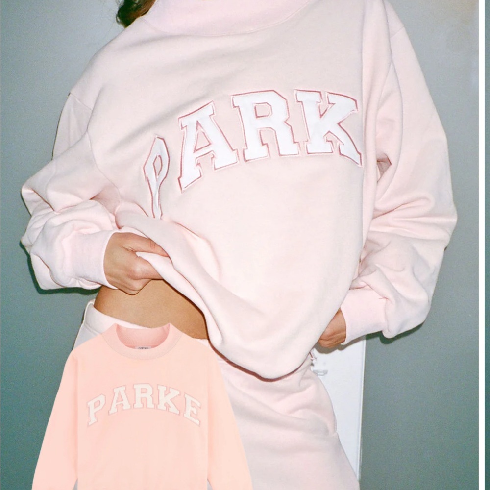 Parker Pink Sweatshirt with Bold Lettering